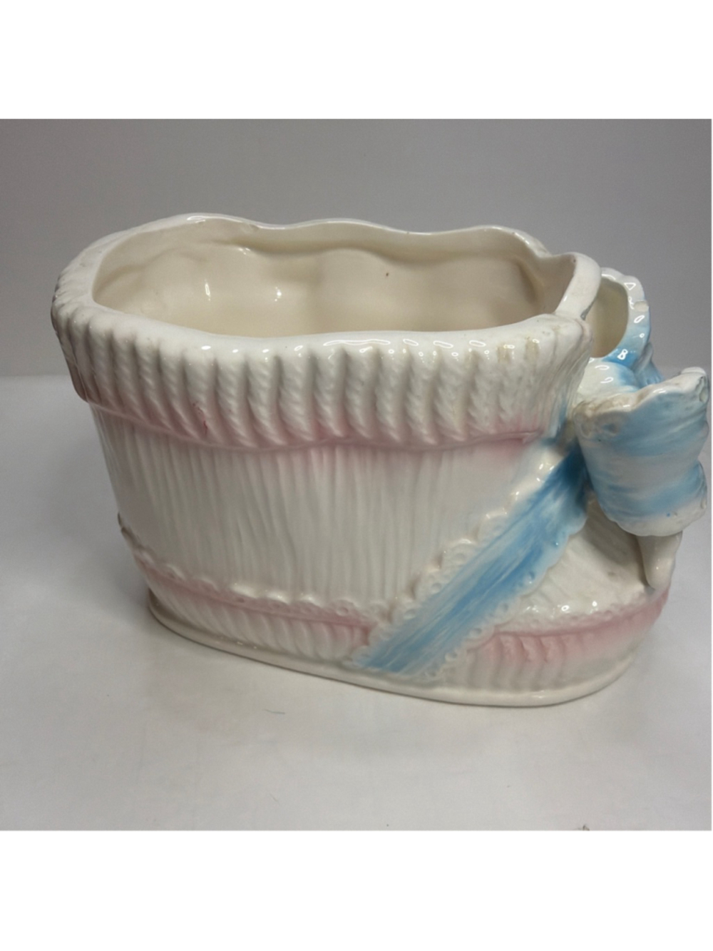 Vintage Ardco Baby Boot Planter Pastel Ceramic Nursery Planter Taiwan 1970s - Picture 3 of 7